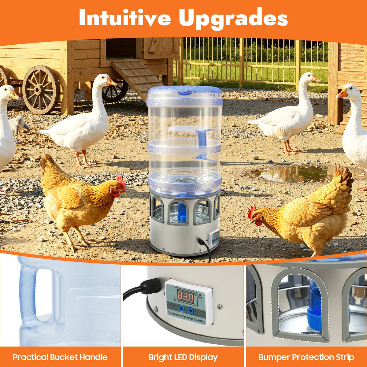 Automatic Heated Chicken Water Bowl For Poultry And Birds