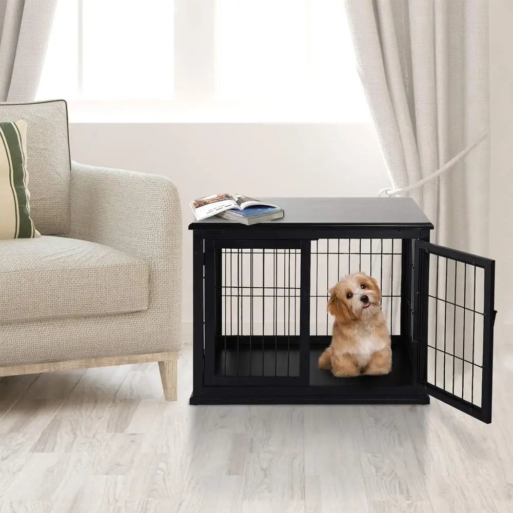 Furniture Style Dog Crate End Table With Lockable Door