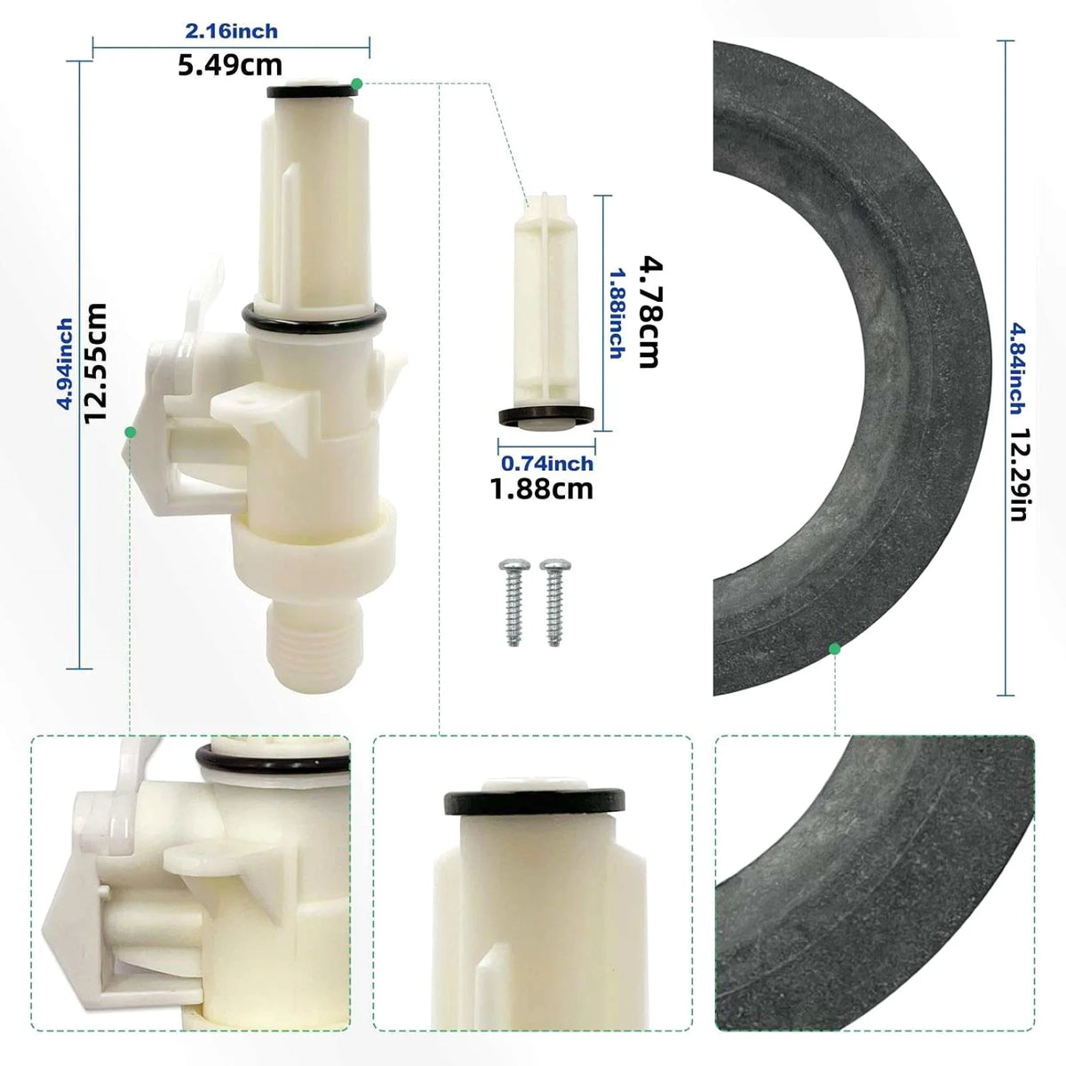 Thetford 13168 Water Valve Kit Aqua Magic IV RV Toilet