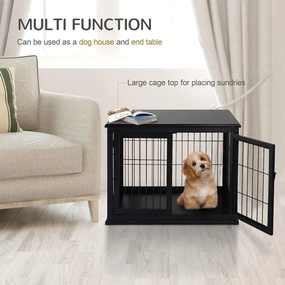 Furniture Style Dog Crate End Table With Lockable Door