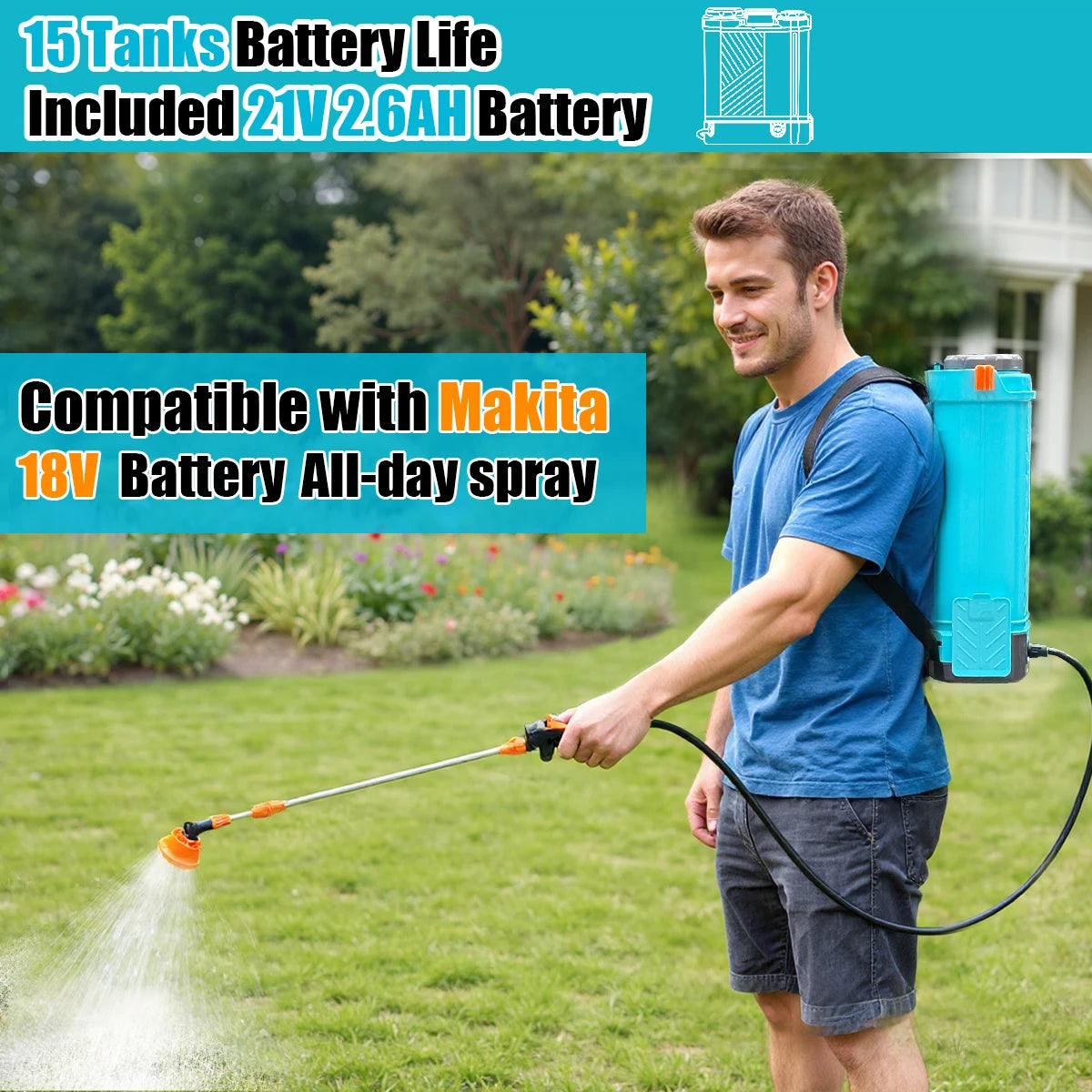 Battery Powered Backpack Sprayer With Electric Pump