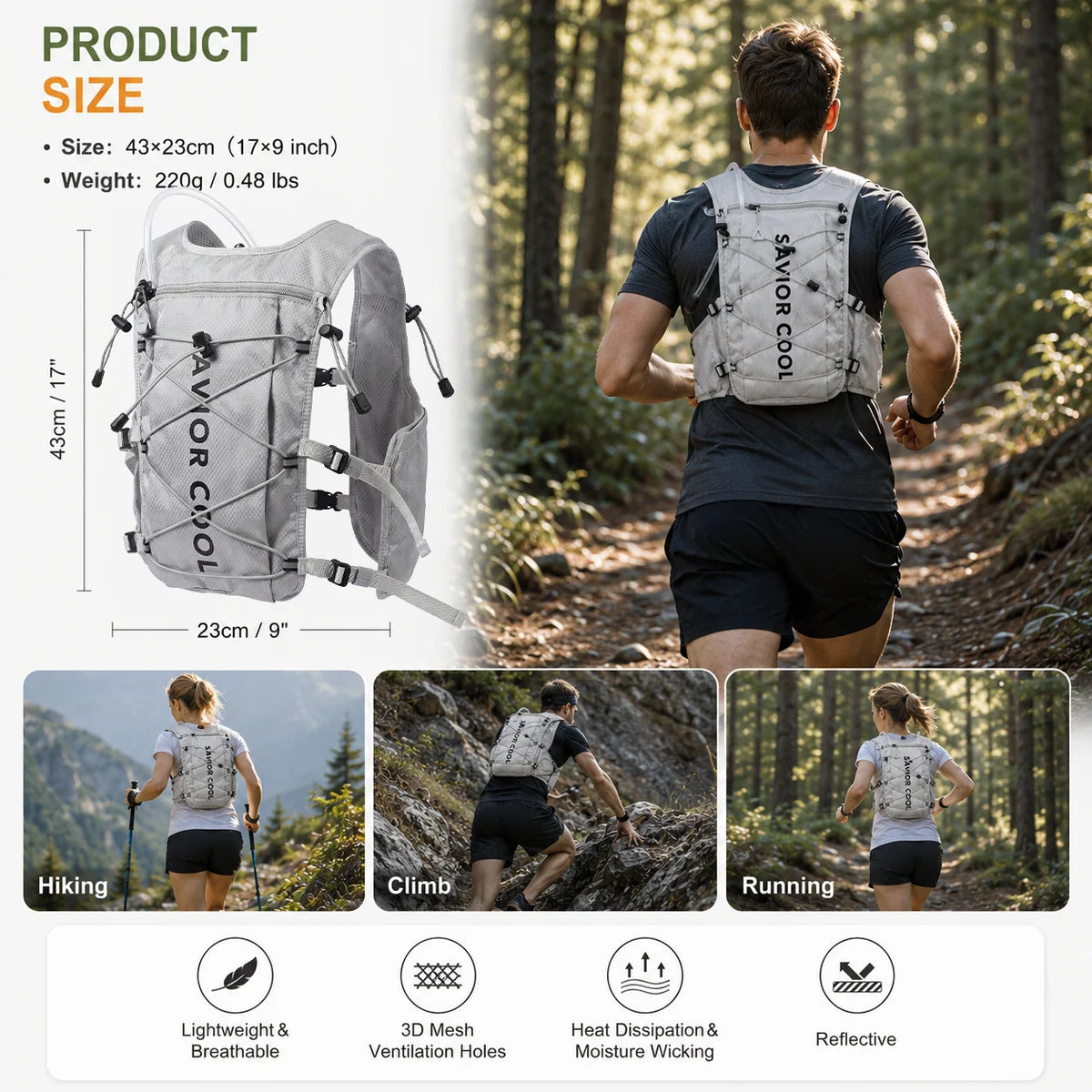 Portable Air Conditioning Cooling Vest With Water Bladder