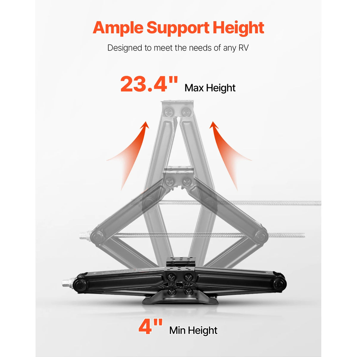 VEVOR 5000/6500/9000lbs RV Scissor Jacks 2/4 PCS RV Stabilizer Leveling Scissor Jacks Heavy Duty Stabilizer Jack Fit for RVs