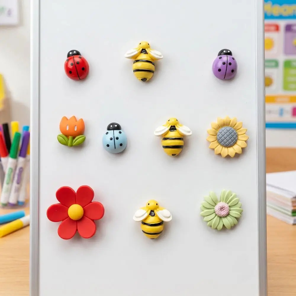 Ten Piece Resin Fridge Magnets Garden Theme For Home Decor
