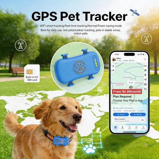 Wanwaytech 4G Pet GPS Tracker Real Time Tracking WiFi Waterproof
