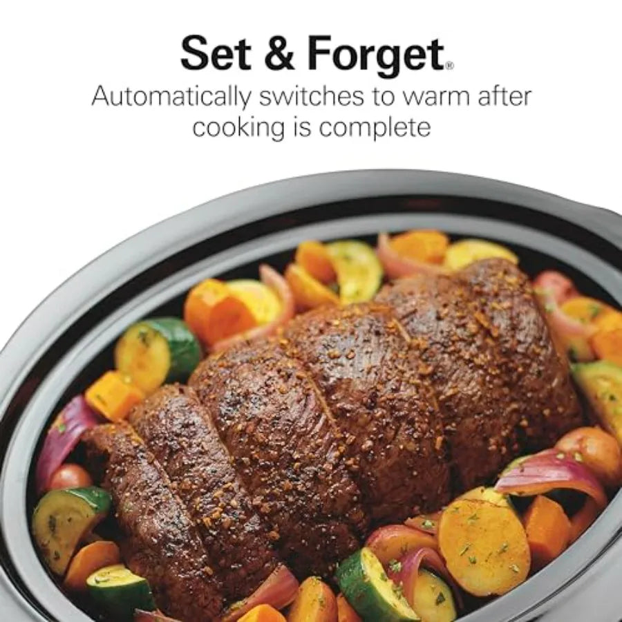 Programmable Slow Cooker With Temperature Settings And Secure Latch Strap