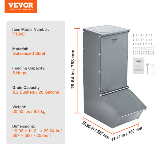 SucceBuy Heavy Duty Galvanized Steel Hog Feeder Trough For Pigs
