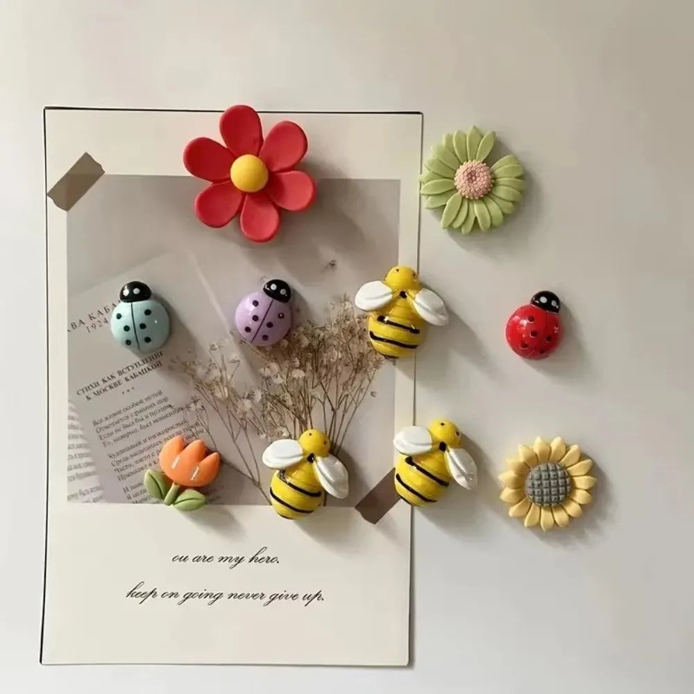 Ten Piece Resin Fridge Magnets Garden Theme For Home Decor