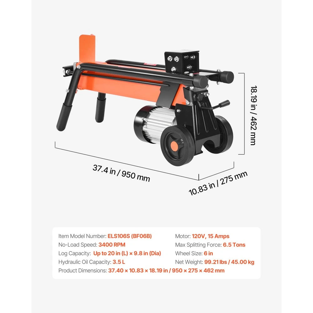 Electric Wood Log Splitter Portable Firewood Splitting Machine