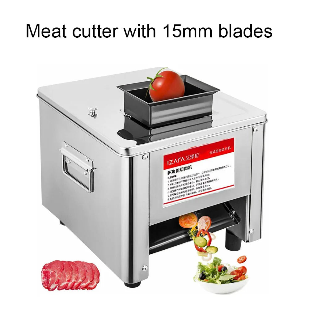 Commercial Electric Meat Slicer And Vegetable Cutter Stainless Steel