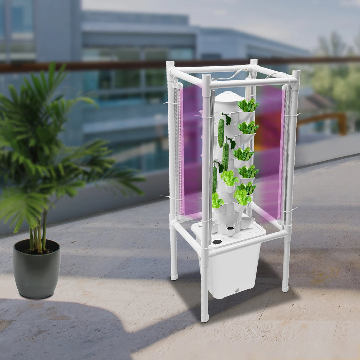 6 Tier Hydroponic Vertical Garden Tower With 30 Planting Holes
