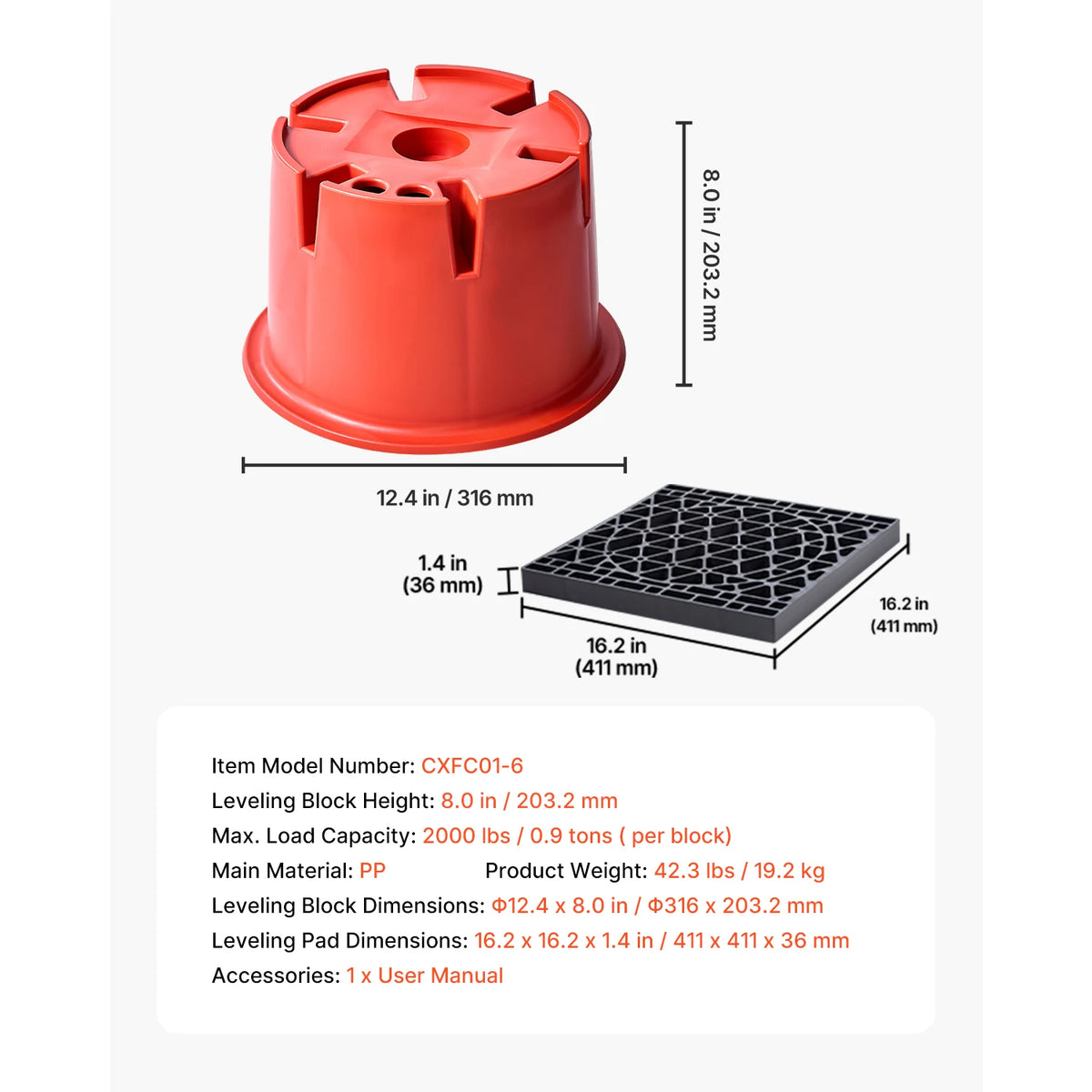 SucceBuy Trailer Jack Blocks 8 Pcs Camper Leveler Kits Camper Accessories for Travel Trailers 5th Wheels Class A/C Motorhomes