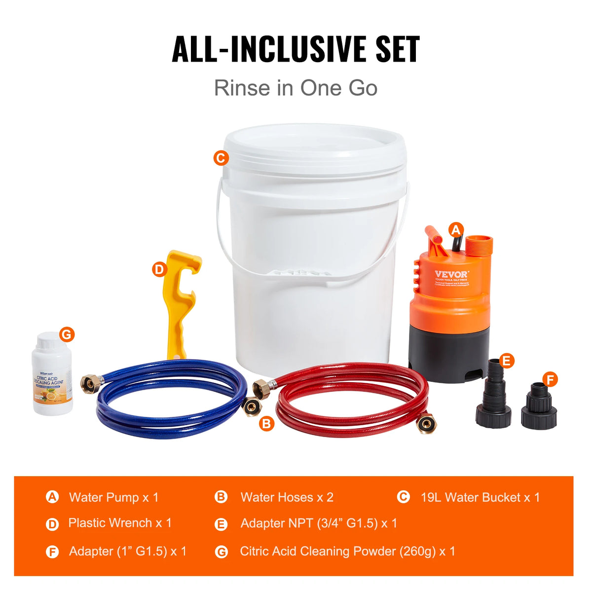 Professional Tankless Water Heater Flushing Kit With Pump