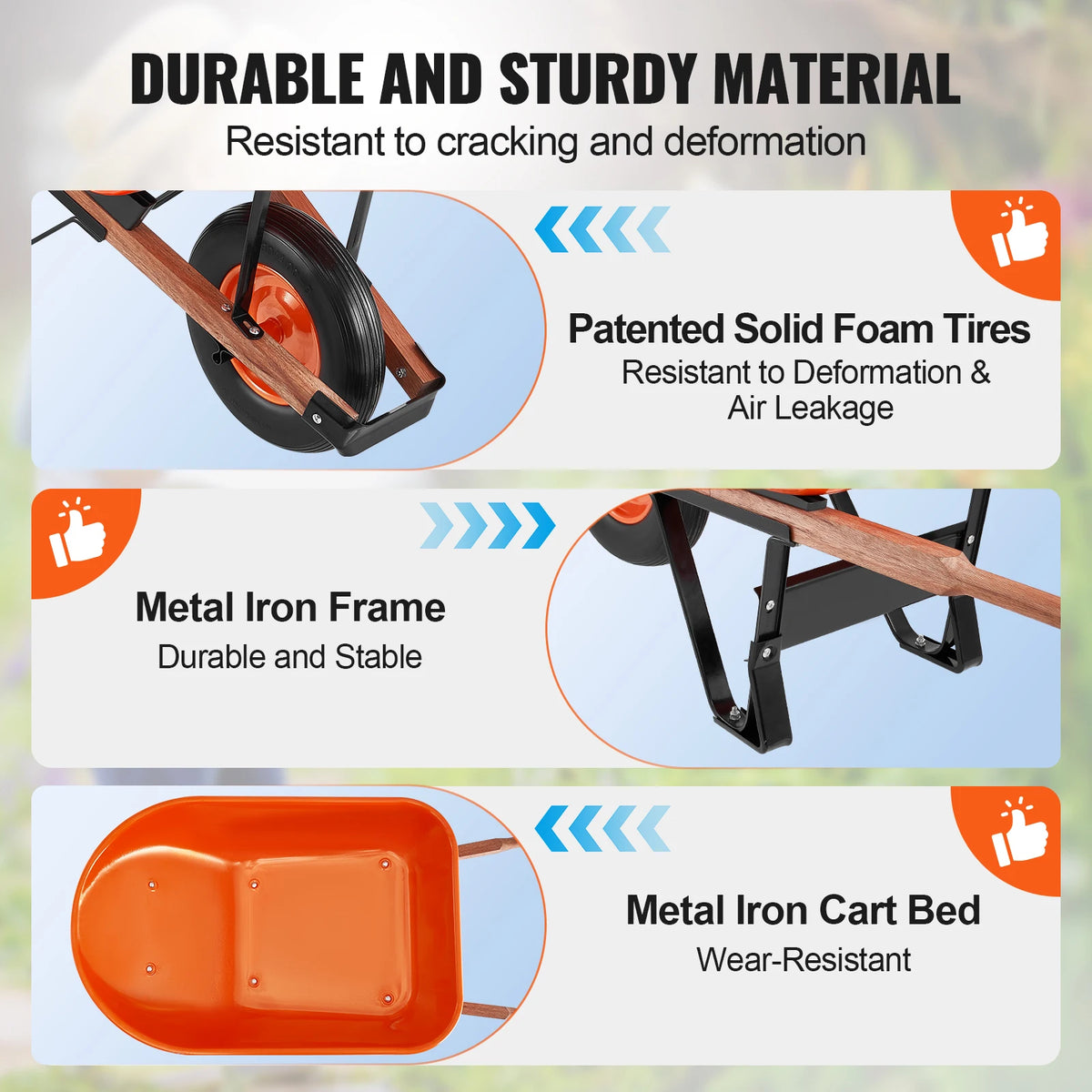 SucceBuy One Wheel Garden Dump Cart With 330 Lbs Capacity