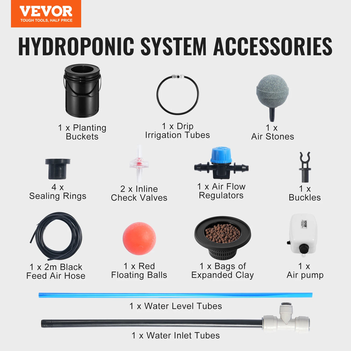 SucceBuy DWC Hydroponic Grow System With Drip Kit Air Pump