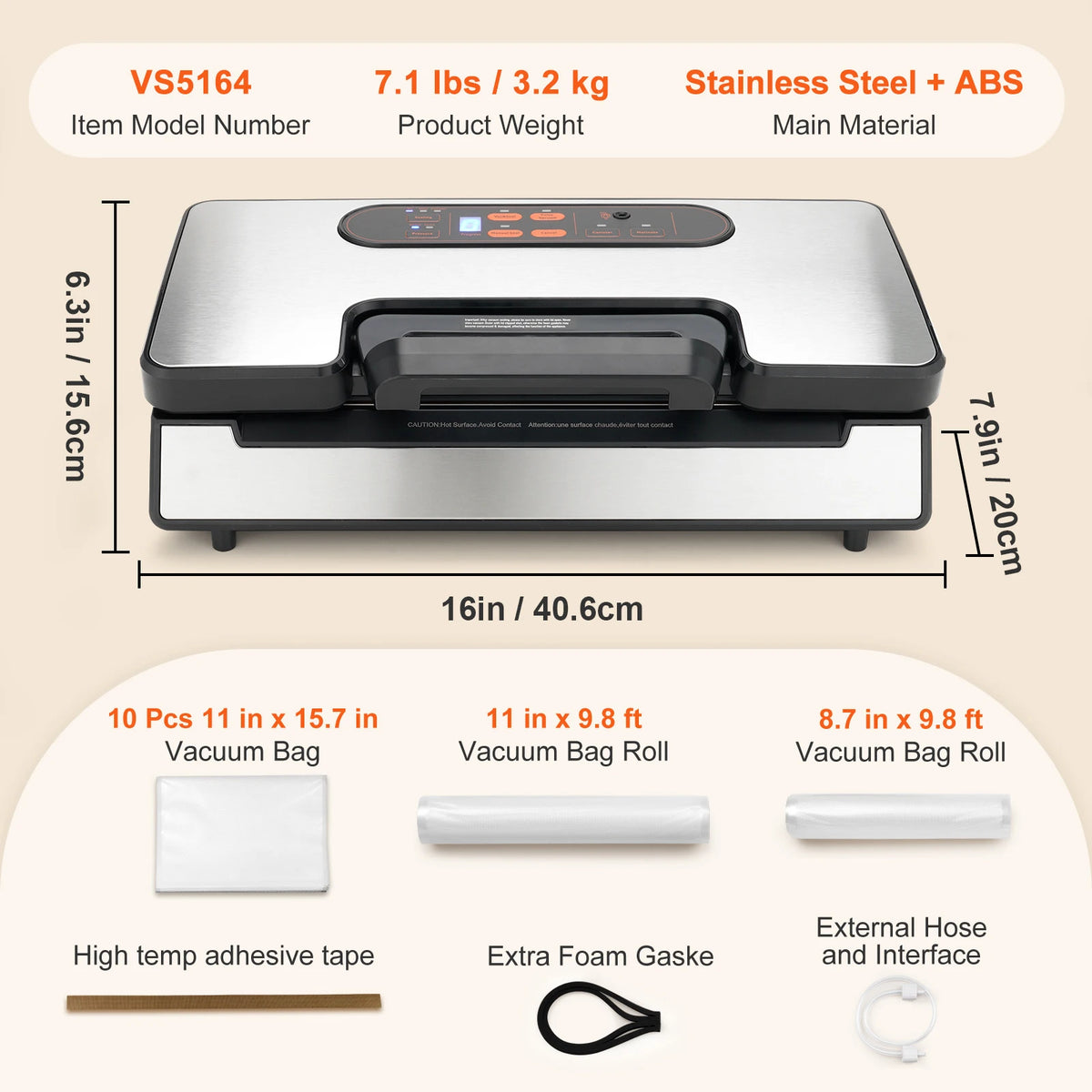 SucceBuy 130W Professional Vacuum Sealer For Home Food Preservation