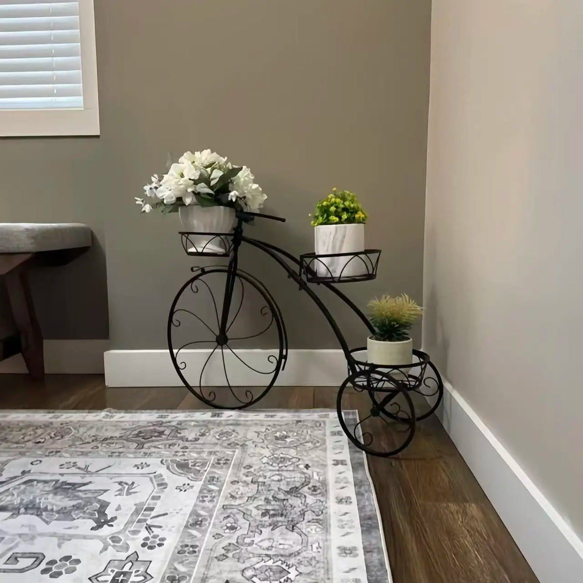 Wisfor 3 Tier Iron Bicycle Plant Stand Indoor Outdoor