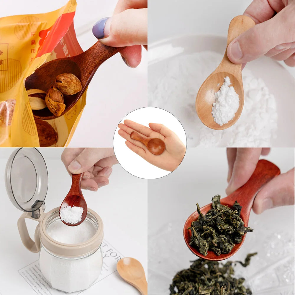 Practical Mini Wooden Spoons For Tea And Kitchen Seasoning