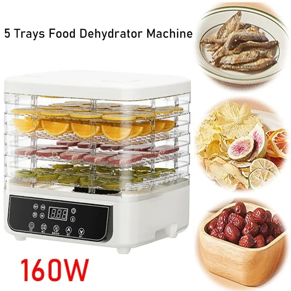 5 Layer Food Dryer Fruit Vegetable Dehydrator Touch Control