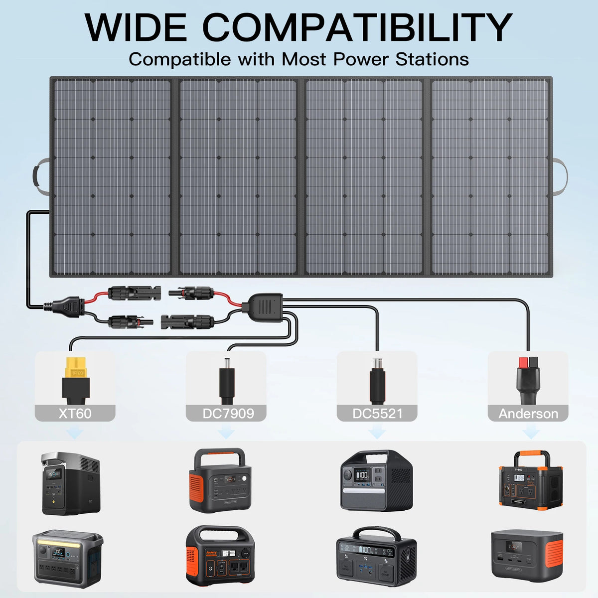 MHPOWOS 400W Foldable Solar Panel Portable IP67 Waterproof Monocrystalline