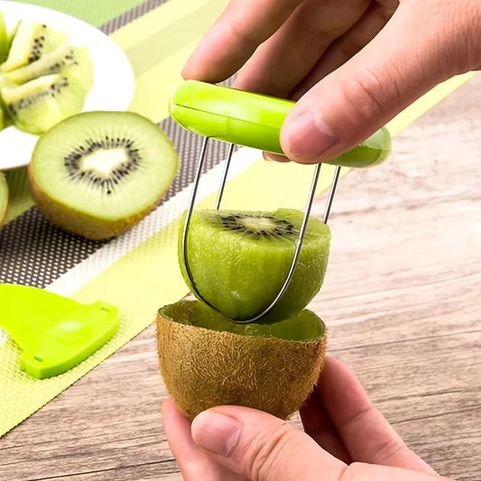 Stainless Steel Kiwi Slicer And Fruit Peeler Kitchen Gadget
