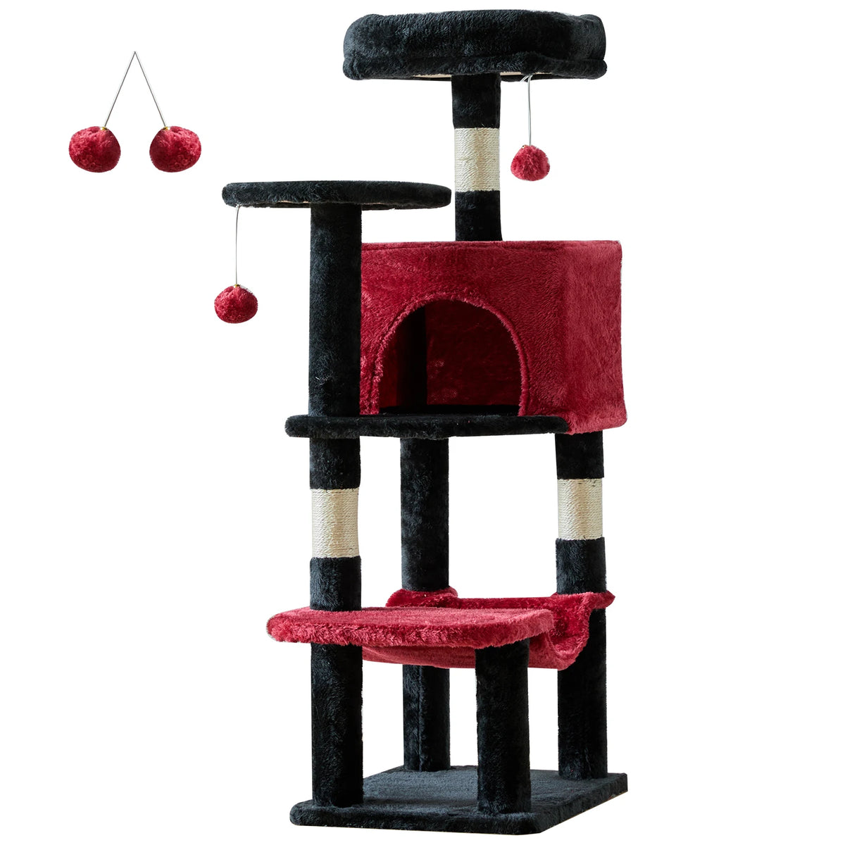 JHK Tall Sturdy Cat Tree with Natural Sisal Scratching Posts