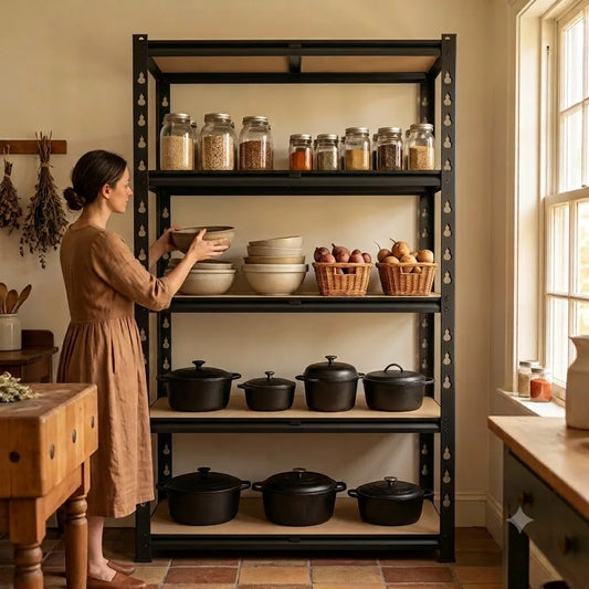 Adjustable Five Tier Metal Shelving Rack For Kitchen Storage