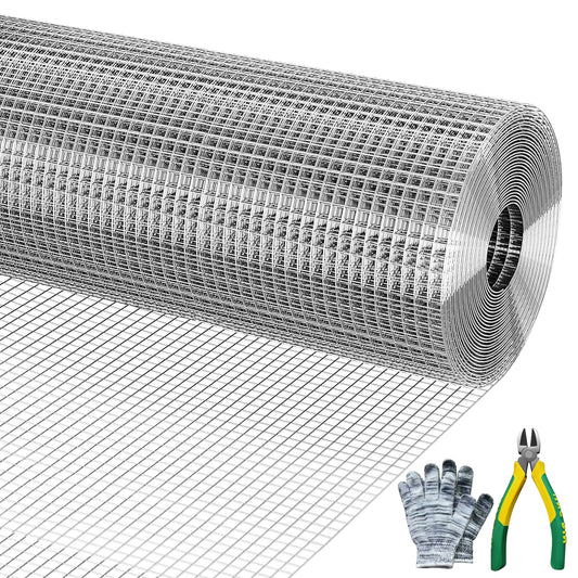Galvanized Hardware Cloth Roll With Pliers And Gloves For Coops