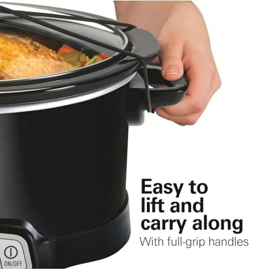 Programmable Slow Cooker With Temperature Settings And Secure Latch Strap