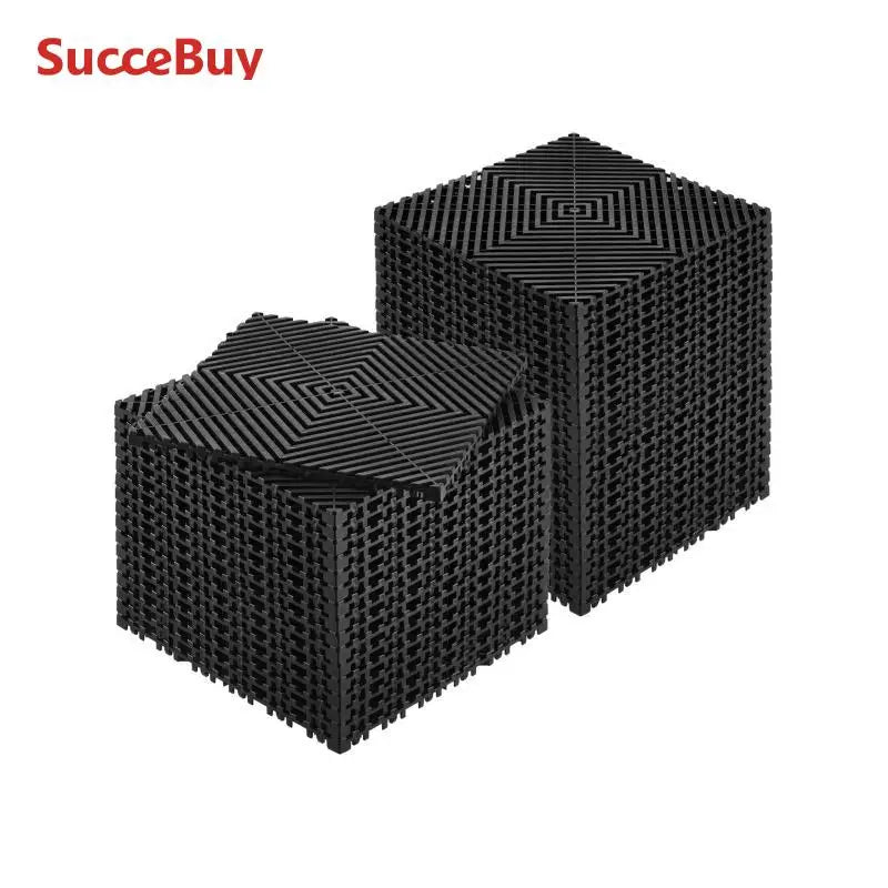 SucceBuy Interlocking Non-Slip Drainage Floor Mat Tiles