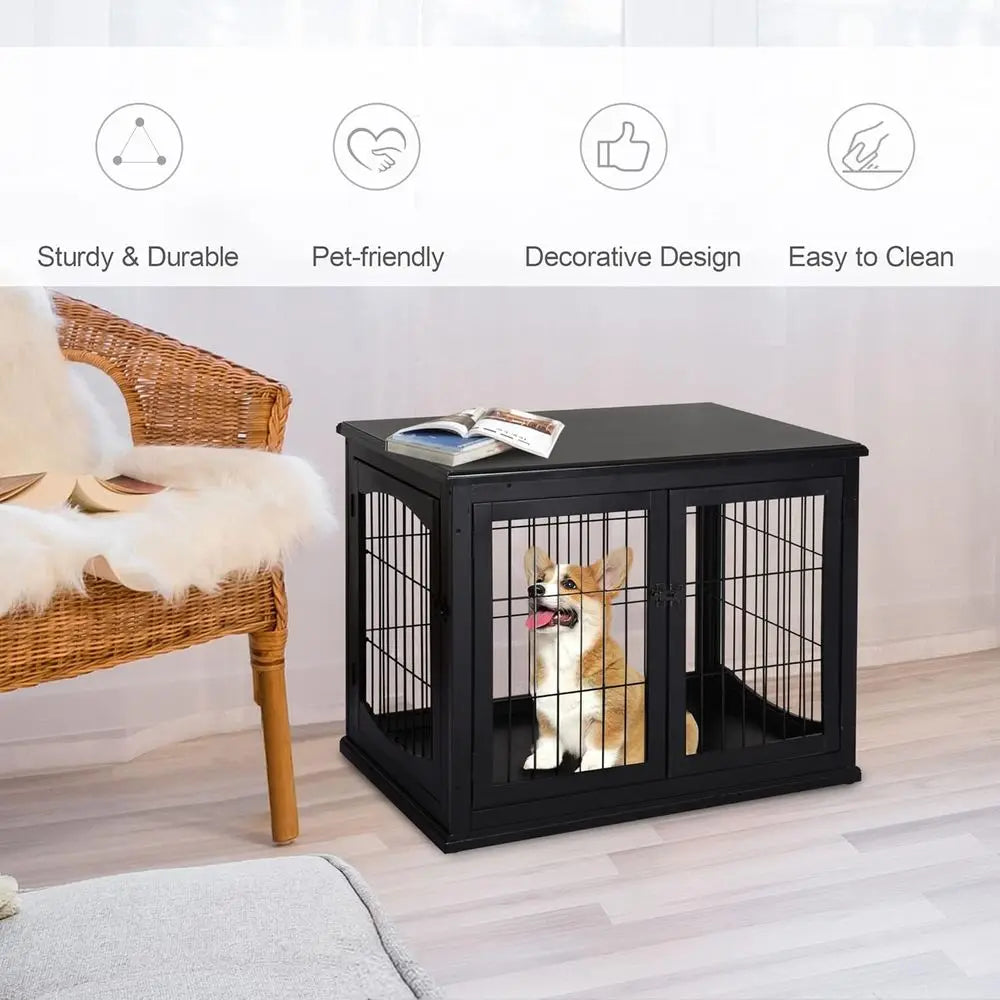 Furniture Style Dog Crate End Table With Lockable Door