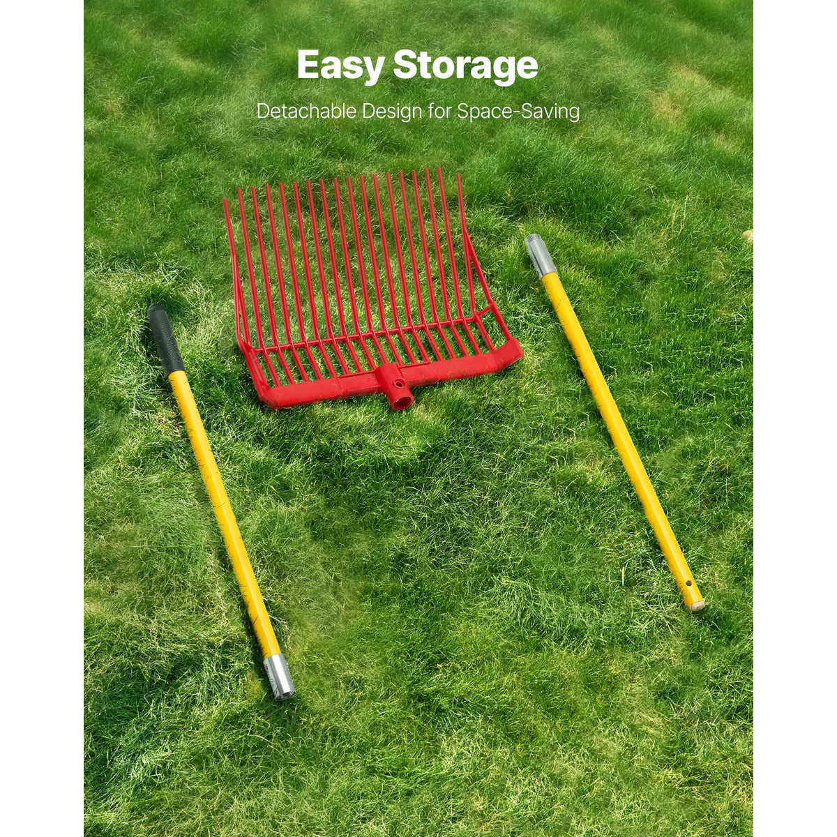 18 Angled Tines Manure Fork Fiberglass Handle Horse Rake Pitchfork For Farm