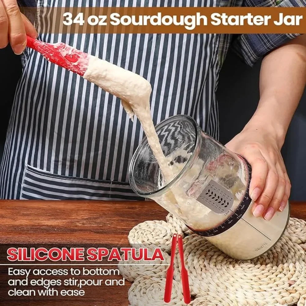 Yocosh Sourdough Bread Starter Kit With Thermometer And Scraper