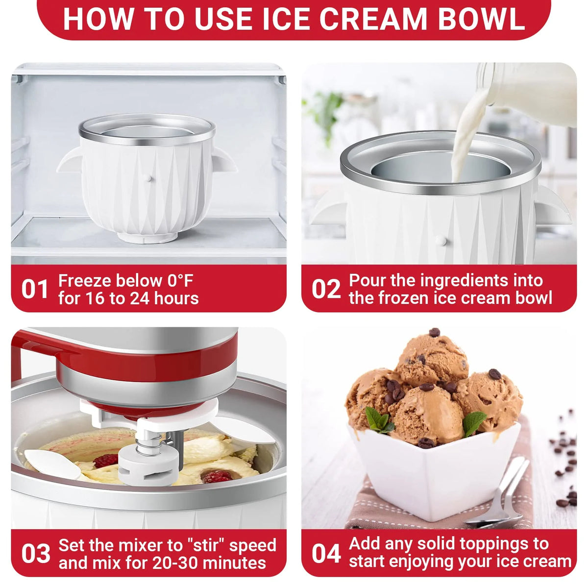 KitchenAid Compatible Ice Cream Maker Attachment For Mixer