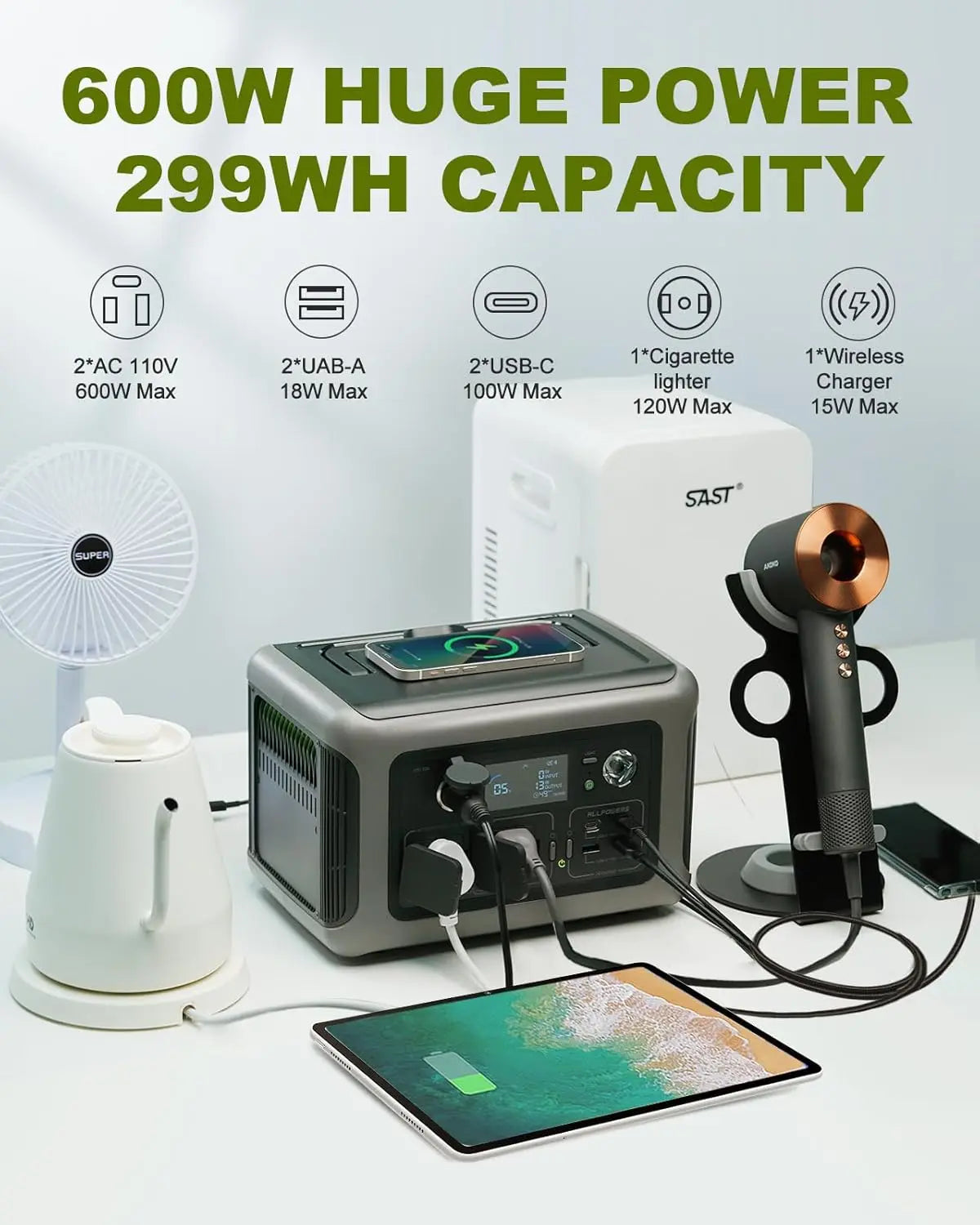 Allpowers R600 299Wh Portable Power Station LiFePo4 Battery