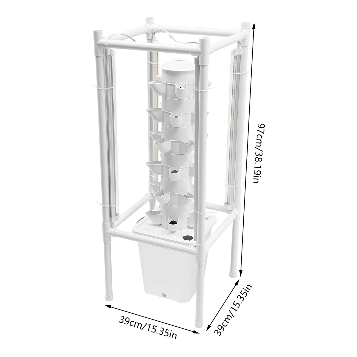 6 Tier Hydroponic Vertical Garden Tower With 30 Planting Holes
