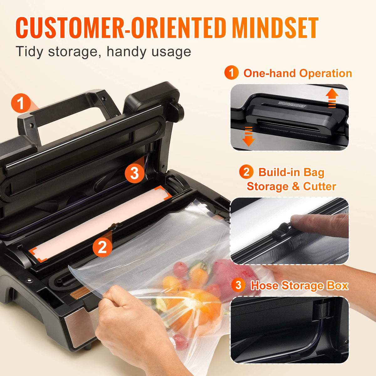 SucceBuy 130W Professional Vacuum Sealer For Home Food Preservation