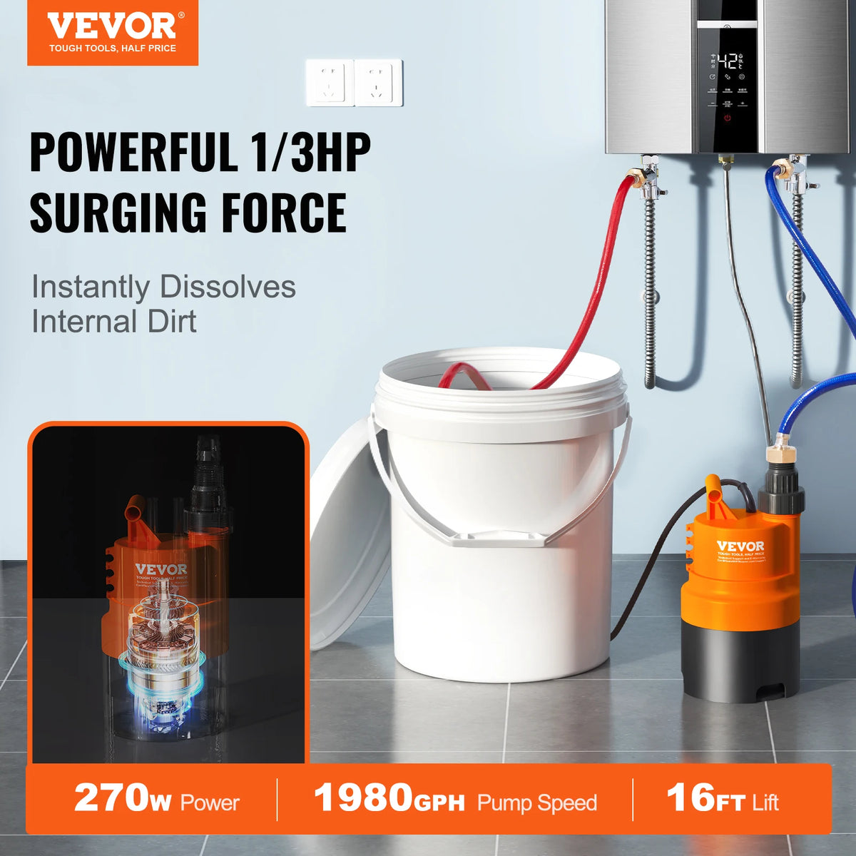 Professional Tankless Water Heater Flushing Kit With Pump