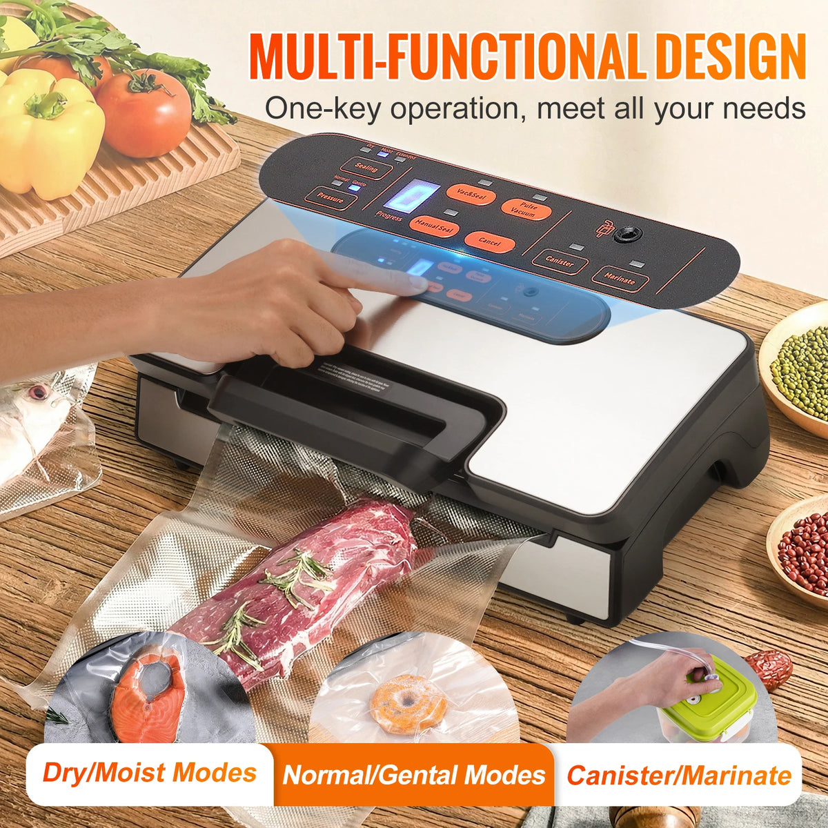 SucceBuy 130W Professional Vacuum Sealer For Home Food Preservation