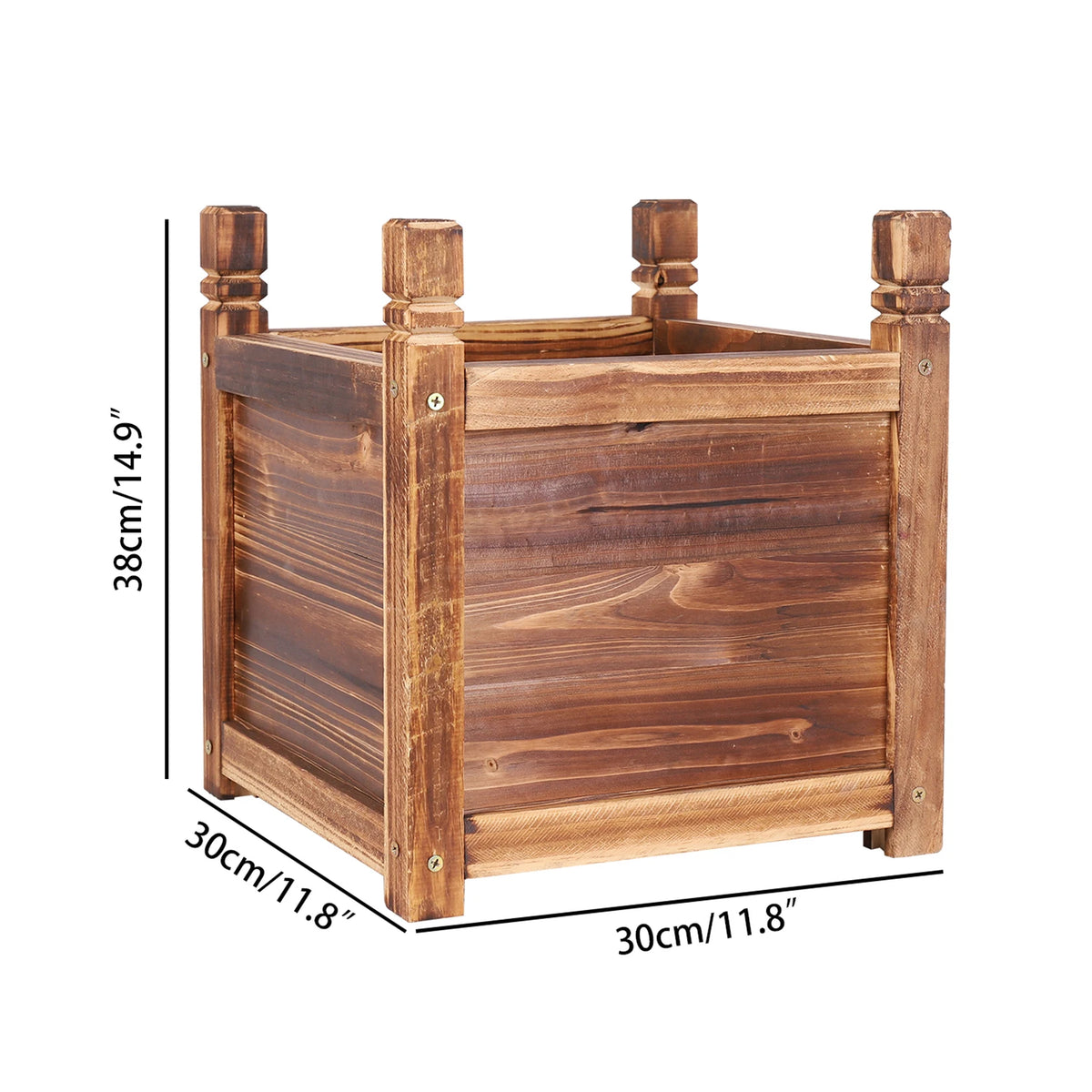 Wooden Raised Planter For Indoor Outdoor Garden Flowers And Vegetables