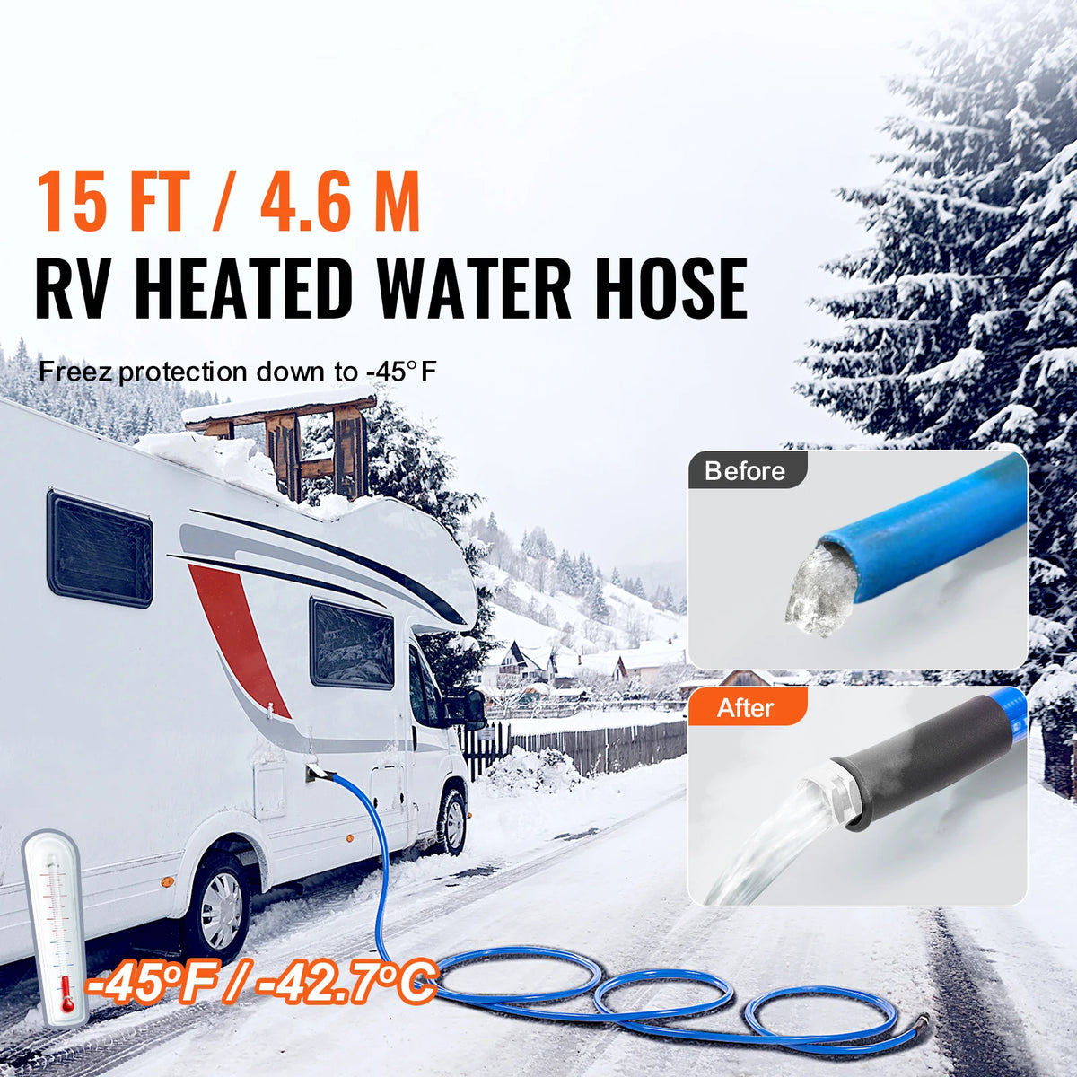 VEVOR Heated RV Water Hose With Automatic Self Regulating Heating