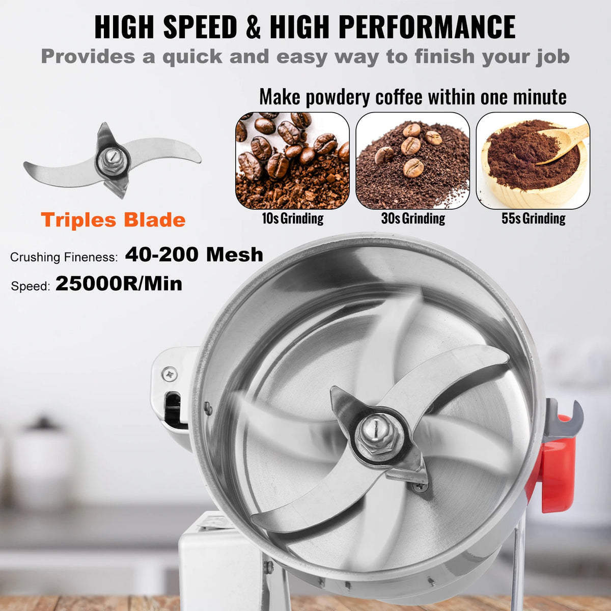 SucceBuy Commercial Electric Grain And Spice Mill Grinder