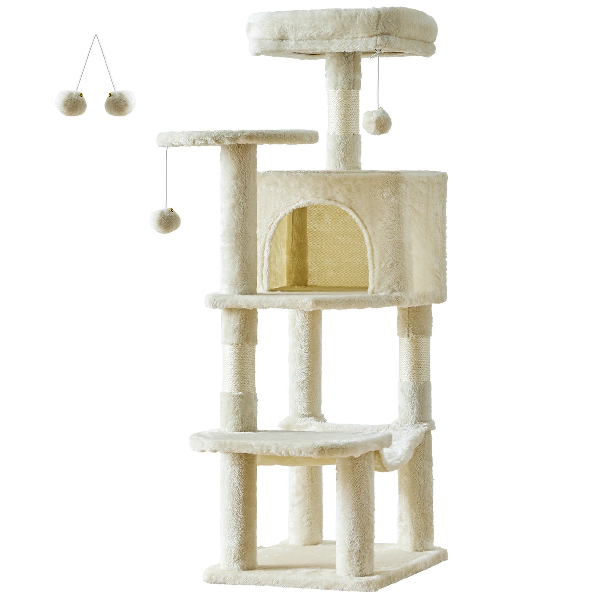 Jhk Stable Cat Tree Tower Featuring Sisal Posts And Shelter