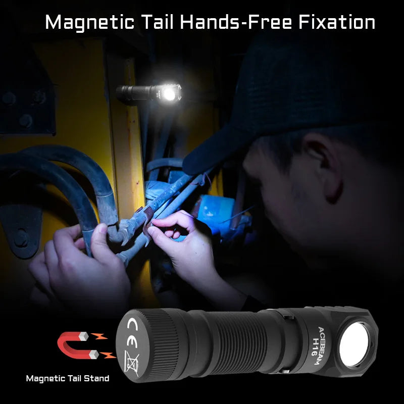 Acebeam H16 Right Angle LED Headlamp Ultra Lightweight 1000 Lumens