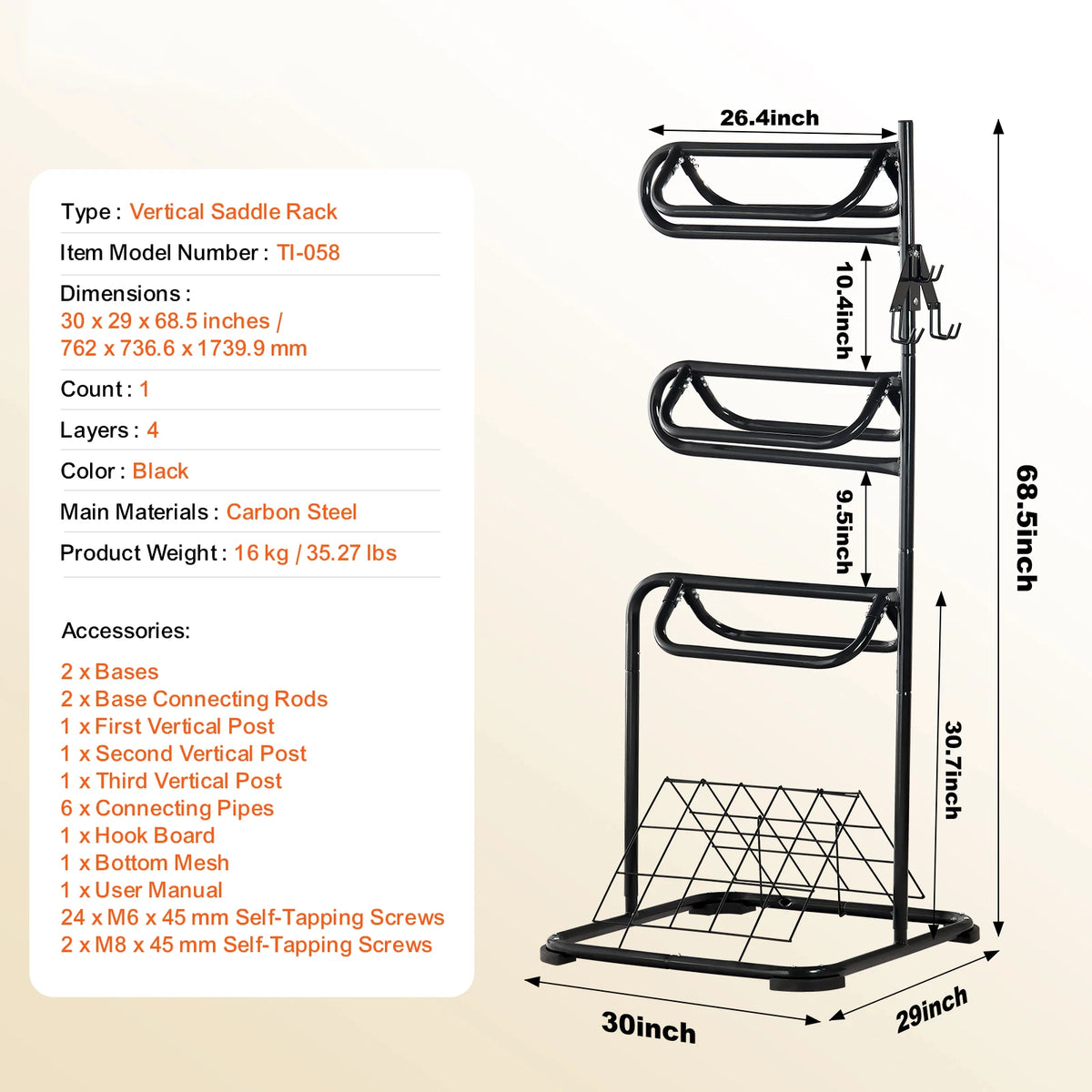 Wall Mounted Swing Out Saddle Rack For Tack Room Organization
