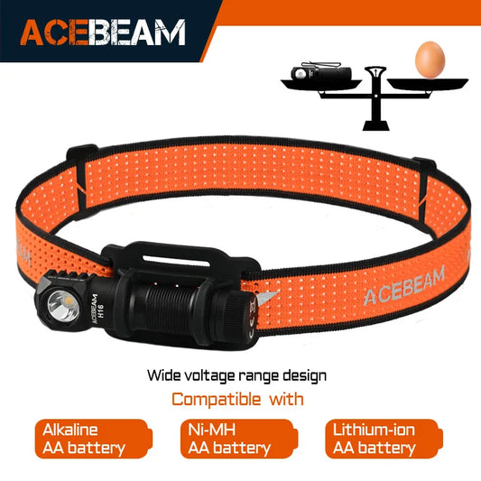 Acebeam H16 Rechargeable Right Angle Headlamp With Battery Pack