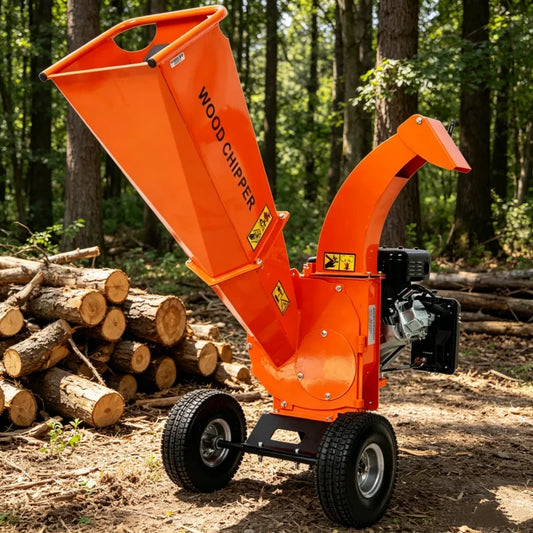 Gas Powered Wood Chipper And Branch Shredder For Farm Work