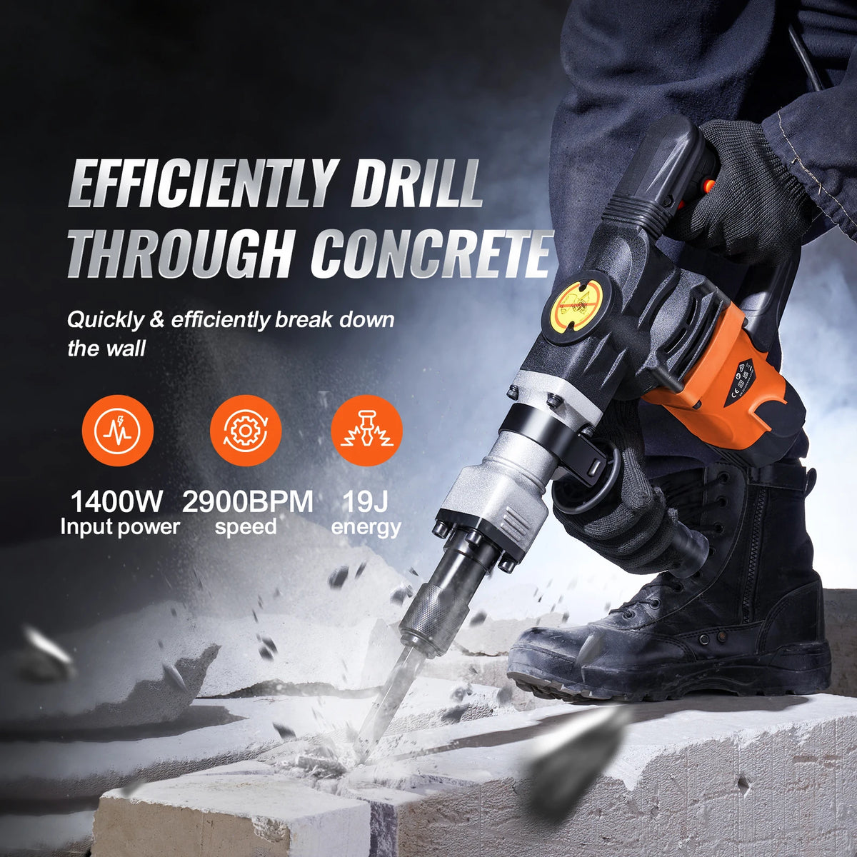 SucceBuy Heavy Duty Electric Jackhammer Concrete Breaker