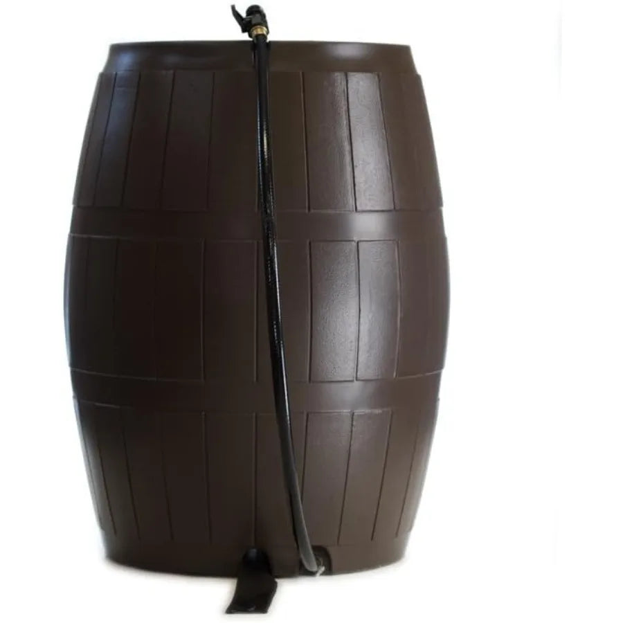 FCMP Outdoor Rain Barrel With Lid And Dual Side Spigots