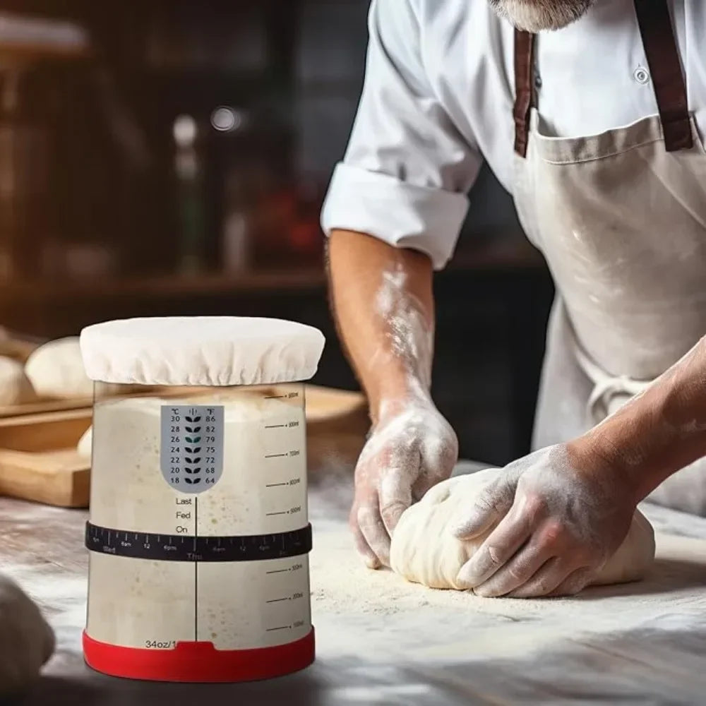 Yocosh Sourdough Bread Starter Kit With Thermometer And Scraper